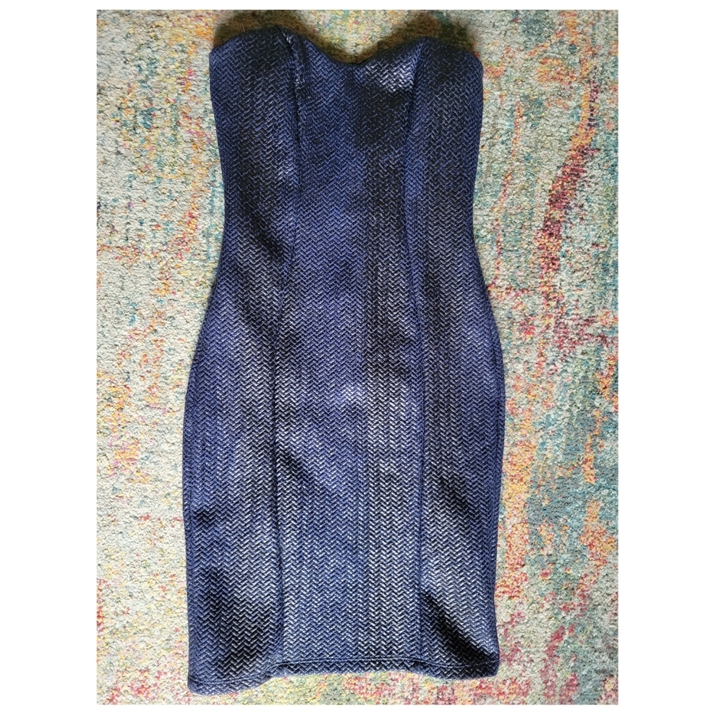 Sexy navy blue snake like cocktail dress